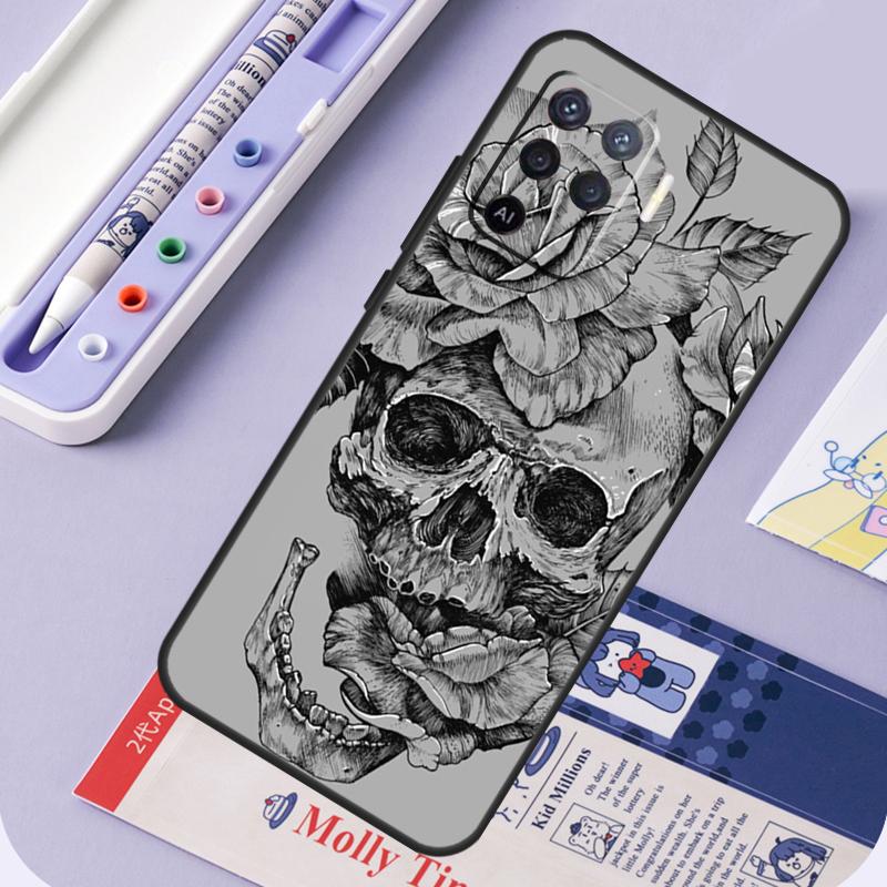 Gothic Skull For Oppo A60 A80 A40 A94 A74 A54 A15 A18 A38 A58 A78 A98 A16 A76 A96 A57 A17 A77 A5 Pro Case