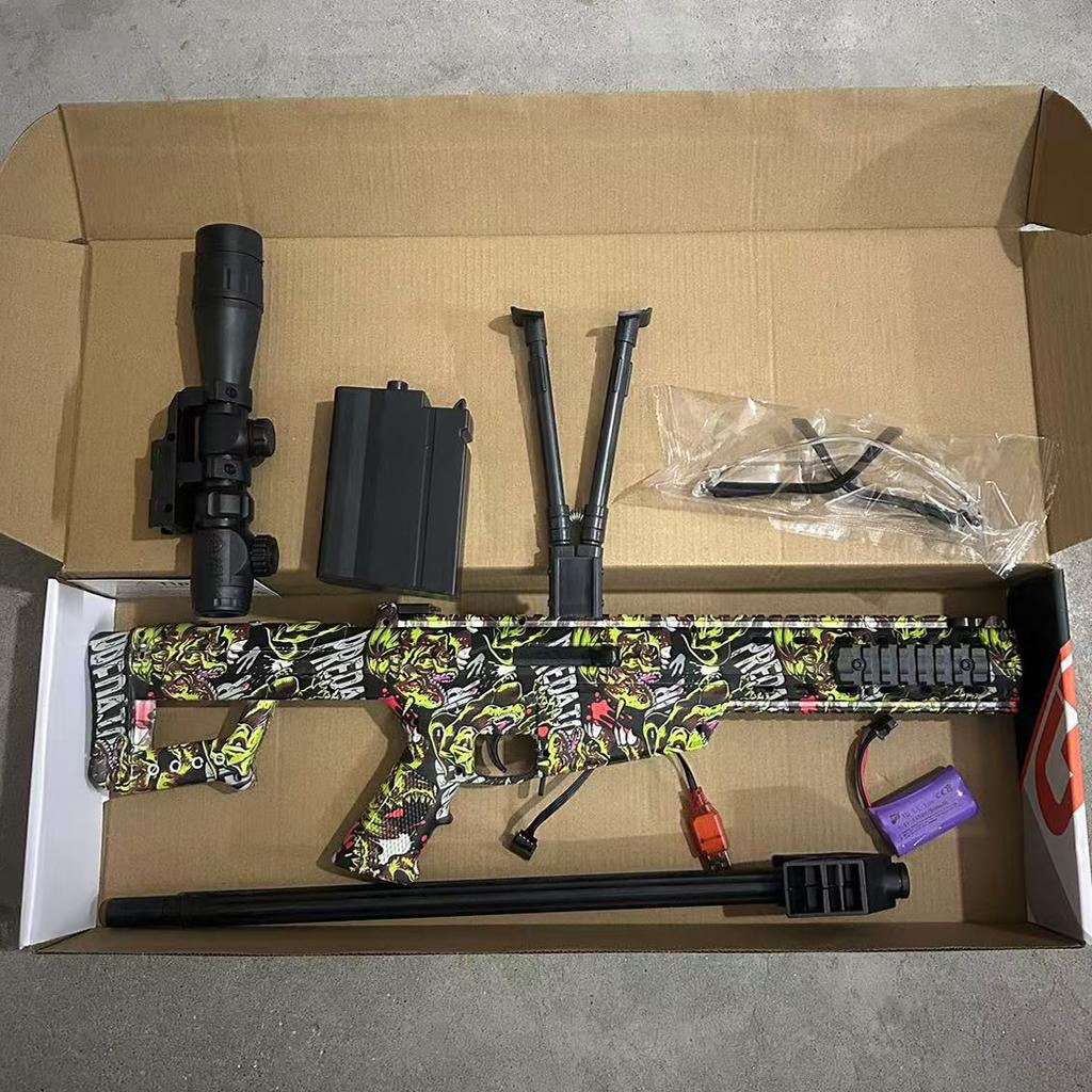 High-Speed Barrett Sniper Gun Toy with Gel Jet Bomb - 7.4V Dual/Automatic Mode Fully Automatic and Semi-Automatic Shooting Durable Pvc Material
