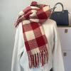 Высококачественный клетчатый шарф в корейском стиле: Теплая, Утолщенная Шаль, Похожая на Кашемир, для Студентов и Пар