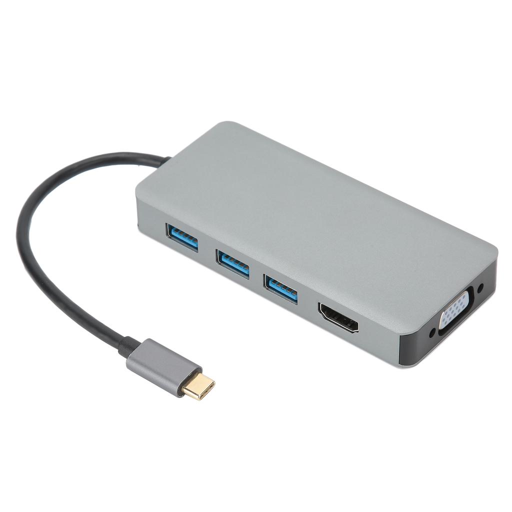 Концентратор-адаптер TypeC - HDMI-кабель VGA-конвертер USB B0504 для домашнего офисного монитора