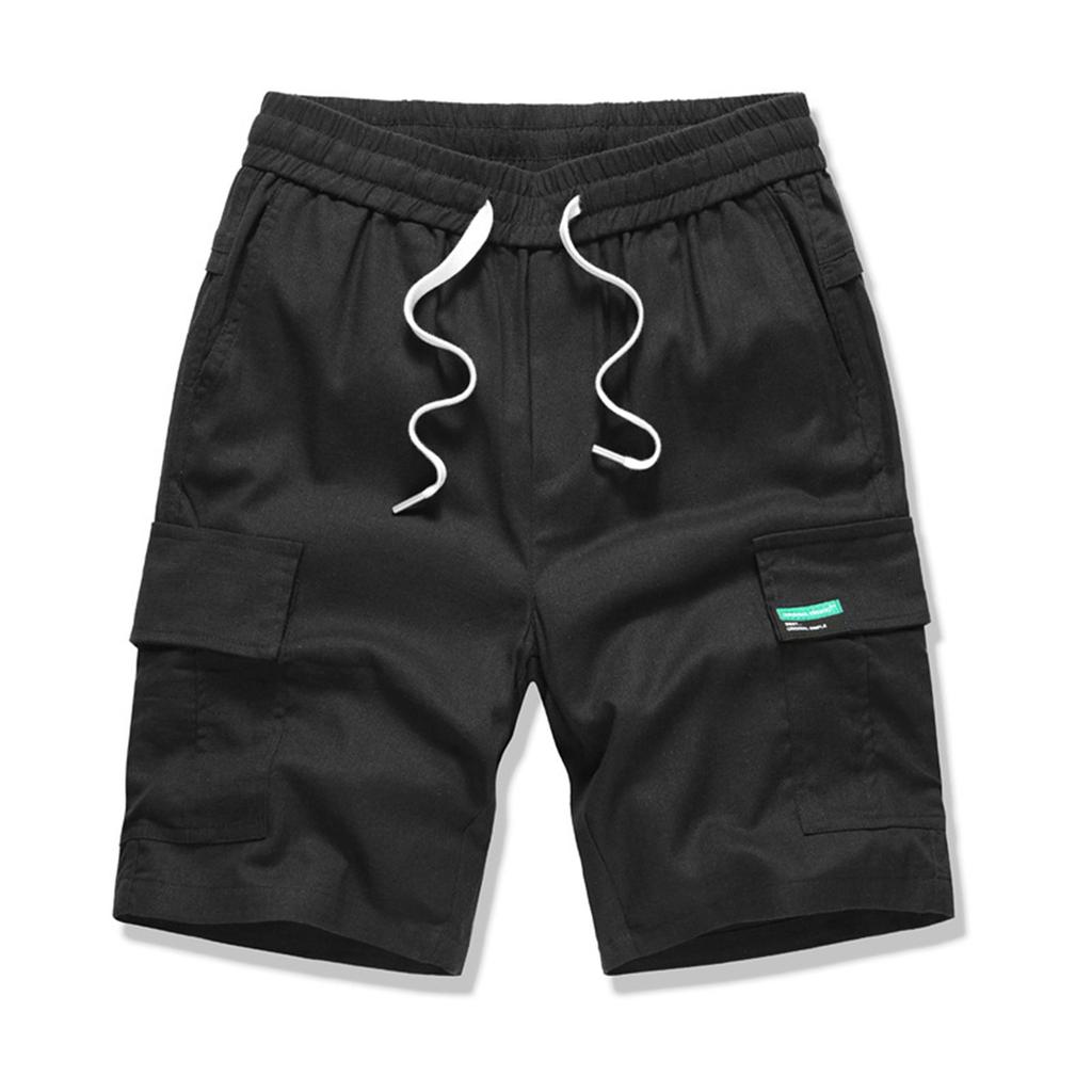 Multi Bag Work Shorts Summer Men's Cotton Linen Loose Casual Pants Capris