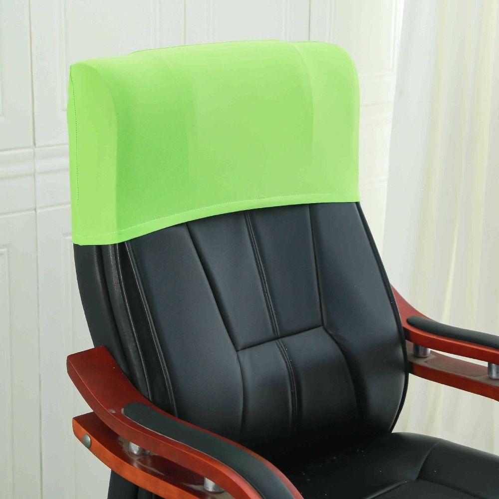 Solid Color Chair Back Protector Elastic Chair Head Cover Washable Backrest Slipcover Office Use