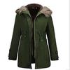 Зимнее женское пальто с меховым воротником и капюшоном, сохраняющее тепло, длинное пальто, пальто