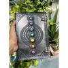 Handcrafted Seven Chakra Stone Leather Journal Unique Grimoire Notebook Perfect for Anniversaries or Christmas Gifts