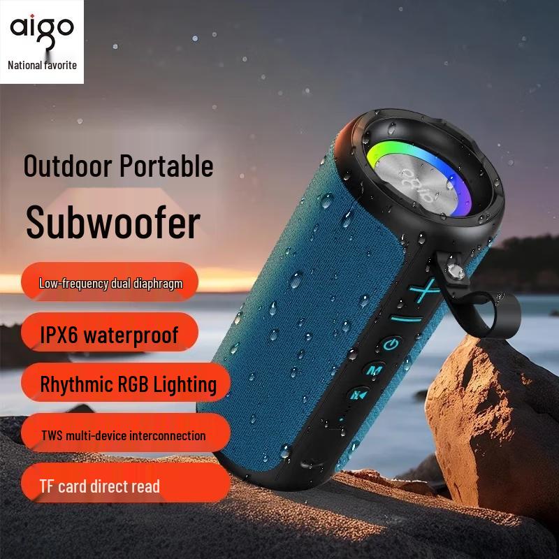 Обновленная портативная Bluetooth-колонка aigo T39, штекер CN (адаптер в комплекте)
