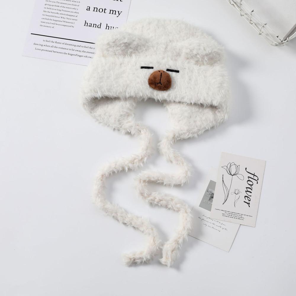 Kawaii Capybara Pullover Hat Cartoon Woolen Hat Casual Warm Cap  Cycling