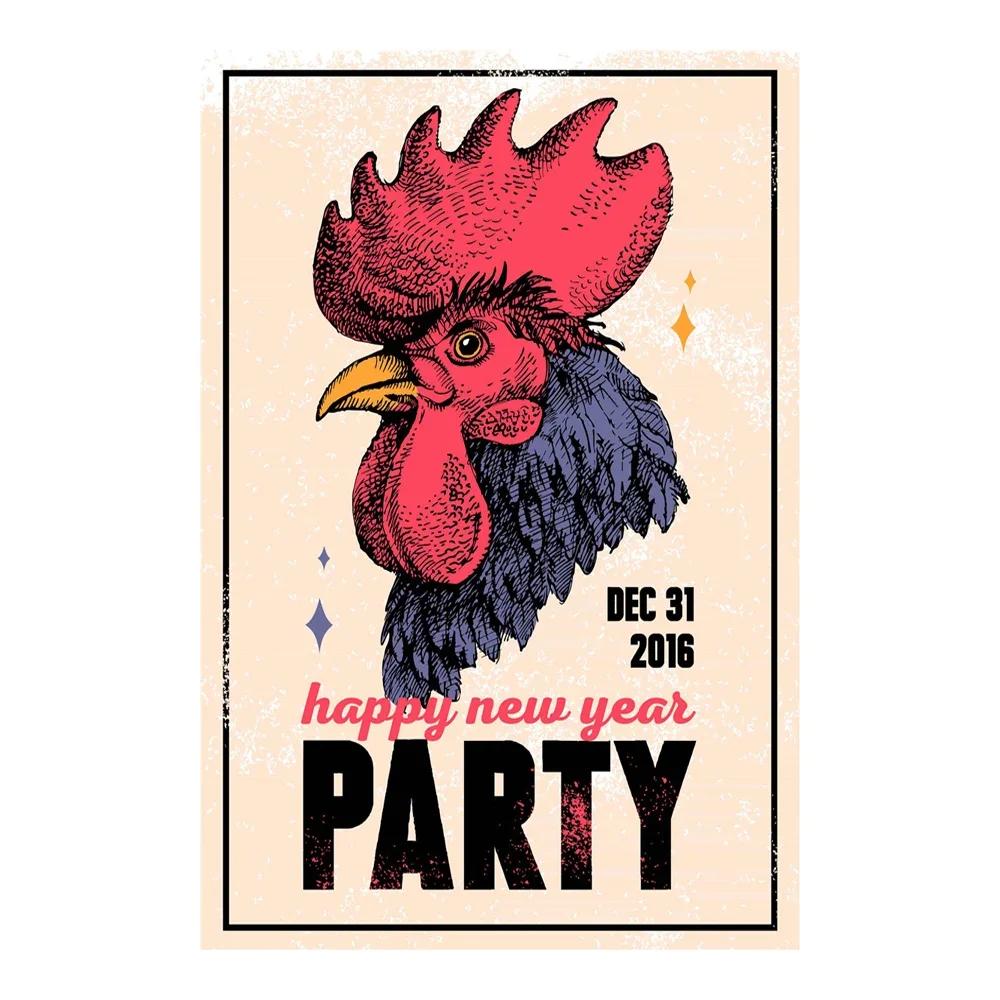 Винтажная металлическая табличка с изображением курицы, жестяной знак, петух, курица, ретро-плакетка, пластина, декор для стены фермерского дома, ретро-металлическая плакетка