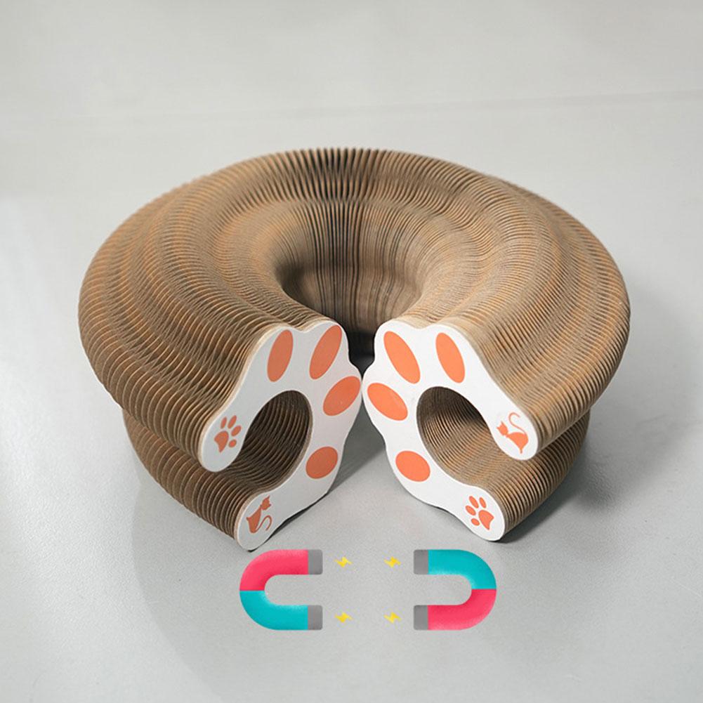 Magic Organ Cat Scratching Board Cat Interactive Toys Foldable Cat Scratching Post Ball Track Cat Grinding Claw Scratching Board