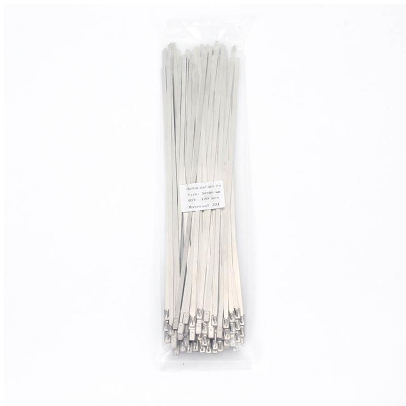 Metal Zip Ties 304 Stainless Steel Cable Tie Heavy Duty Self-Locking Strap Ties Multi-Purpose Metal Exhaust Wrap Lock