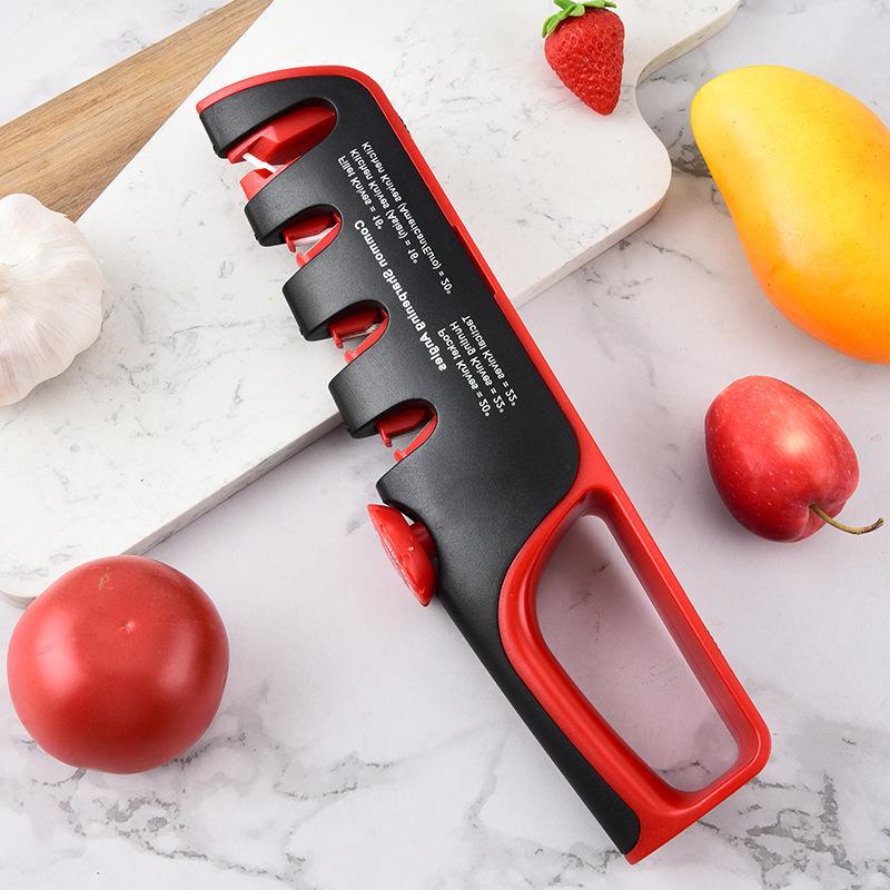 Four-Stage Adjustable Knife Sharpener with Tungsten Steel & Diamond Whetstone