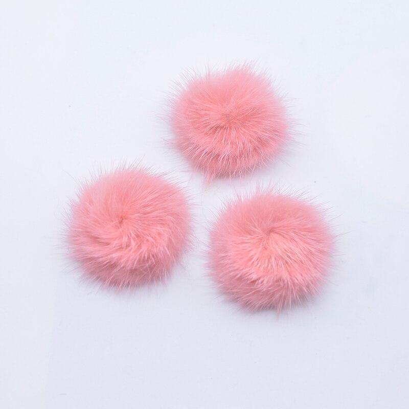 10Pcs 30mm Mink Plush Ball with Bottom Gasket for DIY Headwear Hair Clips Bow Accessories Handmade Baby Clothes Hat Shoes Decor
