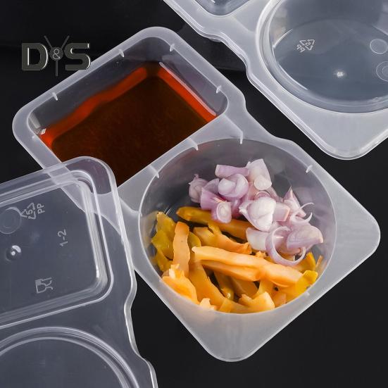 5/15/25/35 шт. Двойной контейнер для приправ с крышкой, портативный многоразовый пищевой соус, сервировочная коробка, кухонные принадлежности