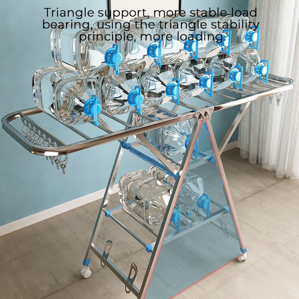 Серебристая нержавеющая сталь Сверхпрочная сушилка для белья - Полка для одежды для использования Лучше всего подходит для рубашек брюк В помещении/на улице