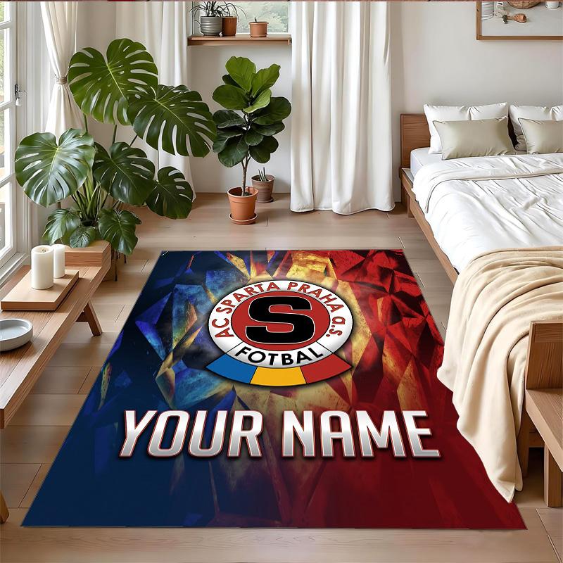 Crystal Velvet Rug Custom Name Text, Soft Non Slip Floor Mat Home DecorSparta Prague