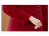 Women's Red Double-Sided Long Wool Coat - 2025 Autumn/Winter Slimming Over-the-Knee Style