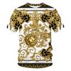 Men/women Baroque T-shirt Summer Oversized T-shirt 3d Lion Head Crown Print Round Neck Short Sleeve