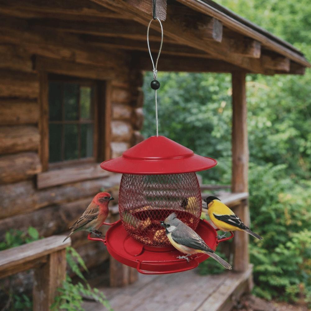 Large Capacity Hanging Bird Feeder Leak-Proof Bird Food Container Bird Feeding Station Outdoor Use