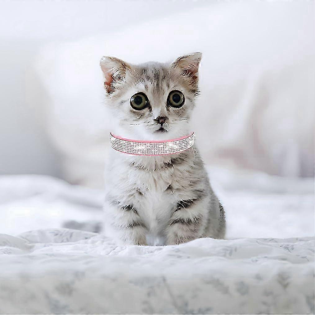 1Pcs Bling Dog Collar, Rhinestone Dog Collars Cute Diamond Jewel Sparkle Fancy Leather Cat Pet Collar for XXS, XS, S, M, L, XL, XXL Puppy Girl Female
