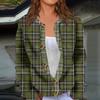 Fashion Women's Plaid Print Long Sleeve Knitted Cardigan Button Jacket