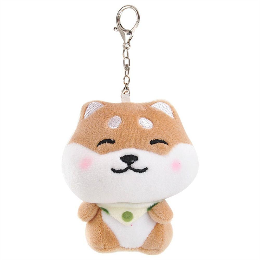 Plush Doll Scarf Shiba Keyring Cute Scarf Puppy Dog Pendant Fashion Plush Dog Keychain Couple Gift