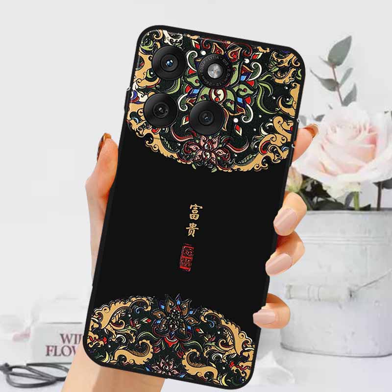 3D Тисненые Чехлы Для Edge 60 Fusion / Edge 60 Pro Рельефные Тисненые Ретро Силиконовая Задняя Крышка Для Edge 60 Stylus Черный Funda 60 Pro