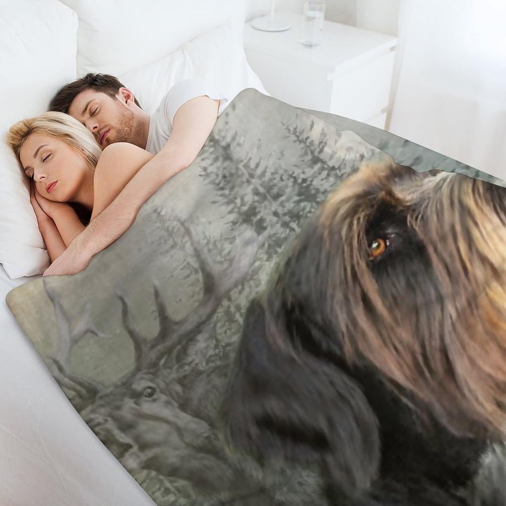 Немецкий дратхаар, Охота на кабана Декоративный плед для кровати, дивана, стеганое одеяло, Плюшевый плед для кровати