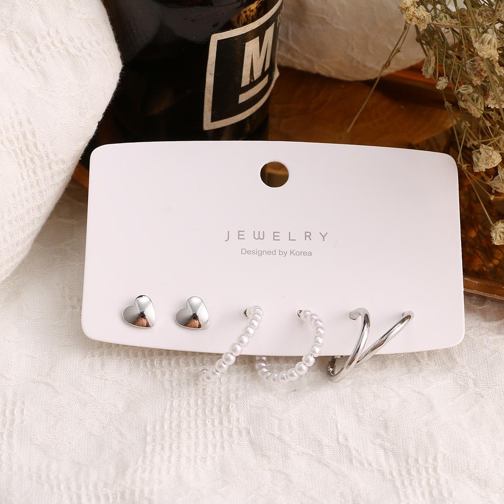 2024 комплект женских серег с преувеличенным жемчугом, серьги Love, женские простые серьги-кольца, серьги-капли, модные украшения