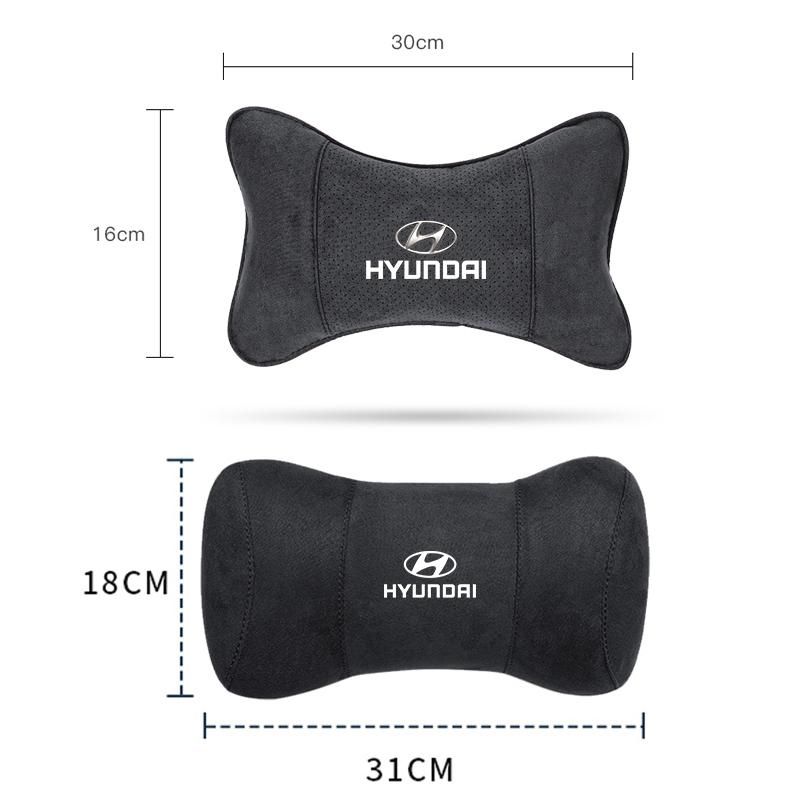 Suede Headrest Car Breathable Memory Foam Neck Pillow For Hyundai Creta Matrix Bayon Venue Veloster Tucson Accent Kona Elantra vfis9