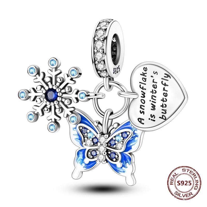 Dragonfly Charm 925 Silver Original Bee Safety Chain Sparkle Zircon Clip Charms Fit Bracelet DIY Jewelry For Women Wedding Gift