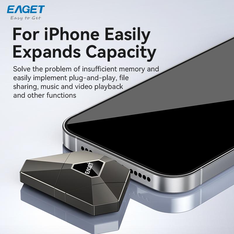 EAGET 3-в-1 USB 3.2 Флеш-накопитель OTG Многофункциональный U-диск для iPhone IPad ПК Mac/IOS/Android/ПК