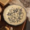 Керамическая тарелка в стиле ретро-дворца, легкая, роскошная, ресторанная, десертная, тортовая, домашняя, паста, обеденная тарелка, изысканные цветы, столовая посуда