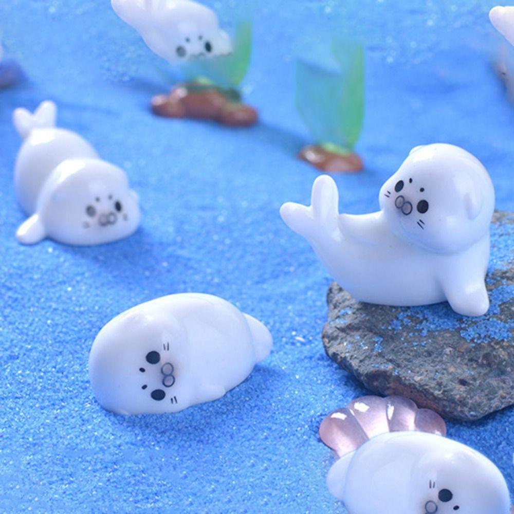 Mini Sea Lion Figurine Ocean Series Marine Animal Ornaments Sea Lion Micro Landscape  Landscaping