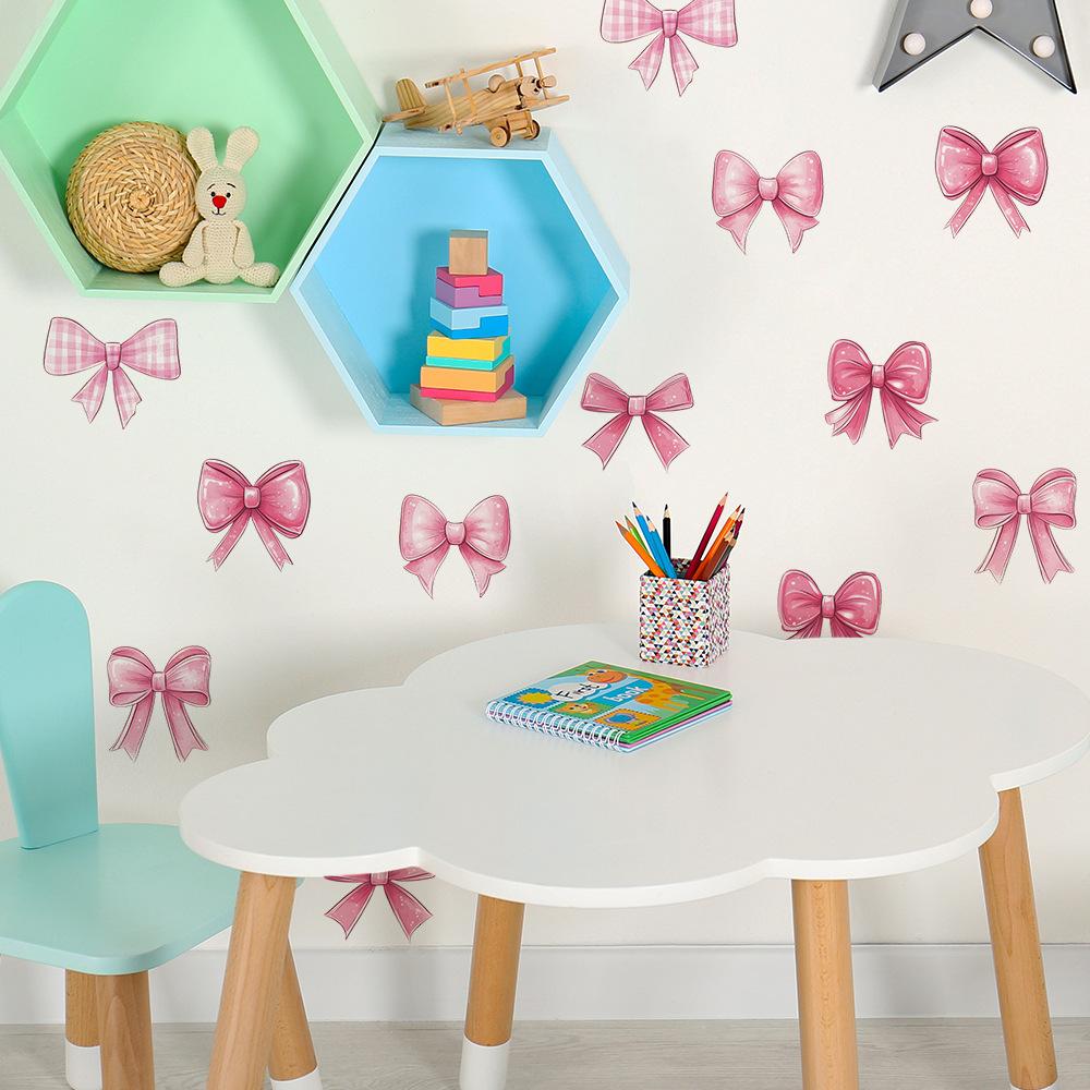 Cartoon Bow Bedroom Living Room Home Wall Background Beautification Decoration Wall Stickers