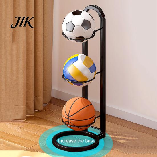 Portable Sports Ball Stand Basketball Storage Rack Vertical Holder Carbon Steel Organizer Space-Saving Display for Volleyball Football Soccer Painted