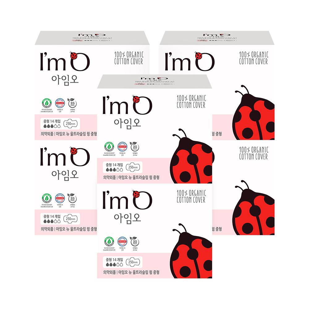 Гигиенические прокладки I'm O Winged из органического хлопка, 6 шт. в упаковке, выберите 2 типа (Линейный 20P / Средний 14P)