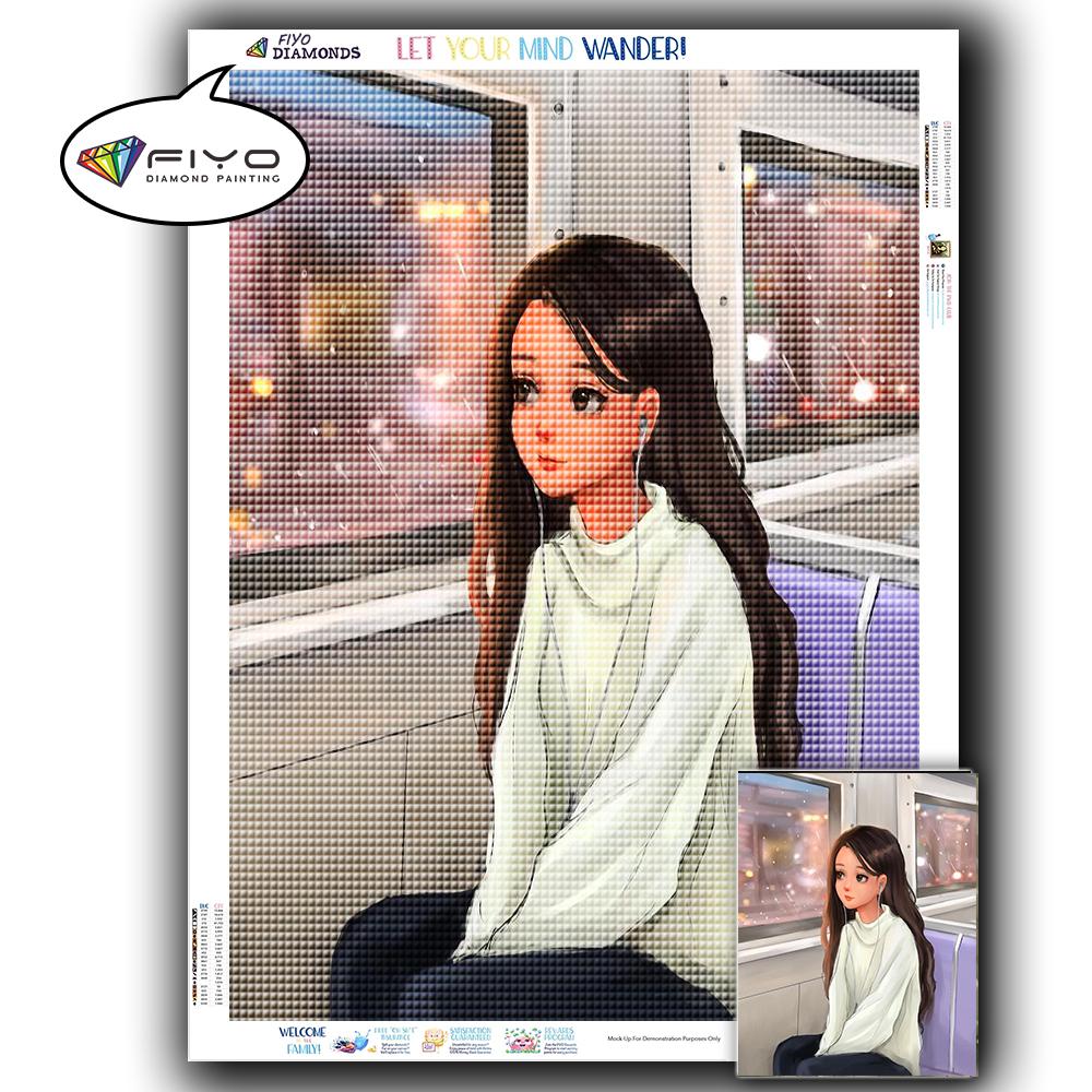 Diamond Painting Full Drill Square Anime Girl Diamond Embroidery Cross Stitch Portrait Mosaic Kitchen Needlework Home Decor