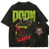DOOM Стирка Футболка Ретро Мода Круглогодичная Одежда Одежда с Индивидуальностью Большой Размер Унисекс Новая Модель Для Пар Высокое Качество Классический