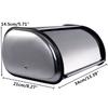 Storage Bin Silver Keeper Food Storage Container Kitchen Pastry Bread Baking Holder Kitchen Supplies Silver+Black Stainless Steel Roll Top Bread Box