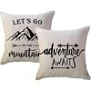 ULOVE LOVE YOURSELF Adventure Awaits Throw Pillow Cover with Arrows Let’s Go to The Mounta Adventure Decor Cushion Covers Cabin/Camper Decorative