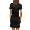 Женское модное повседневное однотонное облегающее облегающее летнее платье с коротким рукавом