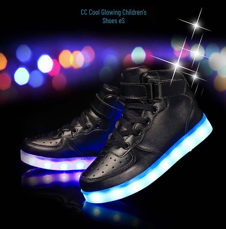 LED Luminous Shoes: Unisex High-Top Sneakers for Autumn/Winter - Large Sizes & Kids' Dance Shoes