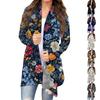Women's Fashion Casual Retro  Print Mid-Length Cardigan Jacket