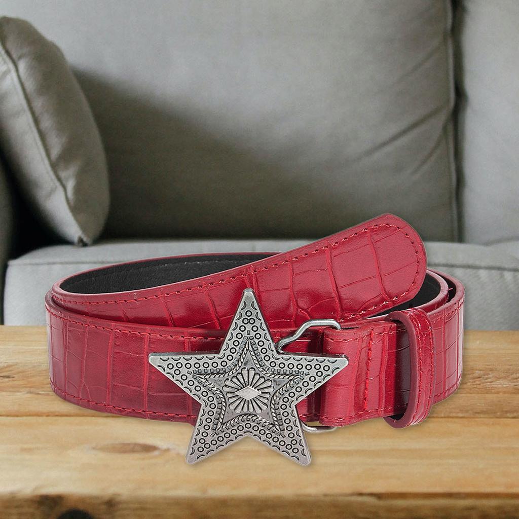 Engraved Waist Chain Carved Star Buckle Punk Chain Cowgirl Belt for Women Proms Club Party for Jeans Dresses