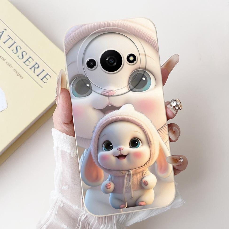 For Redmi A3 4G Phone Case For Xiaomi Poco C61 Cover Silicone Luxury Fashion Flowers Kawaii Cute Cat Painted Shockproof Bumper