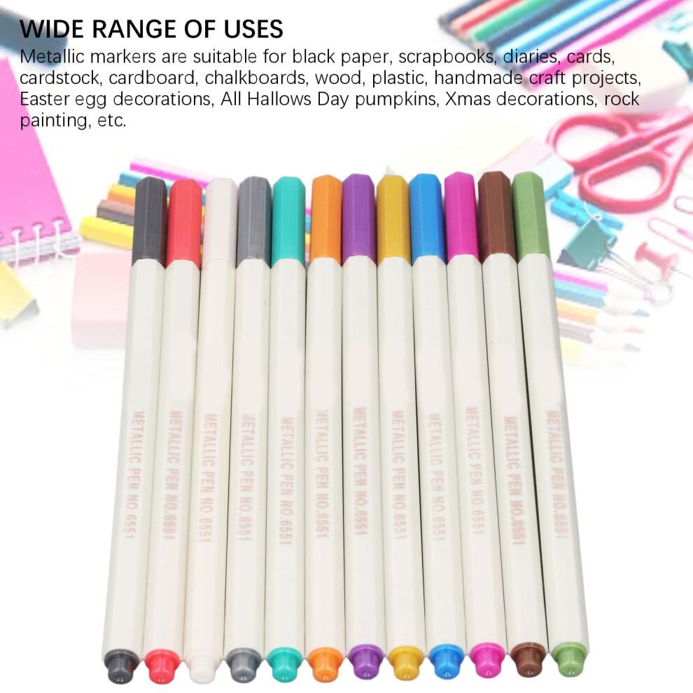 24Pcs Metallic Marker Pens 24 Colors for Art, Scrapbooking, Crafting