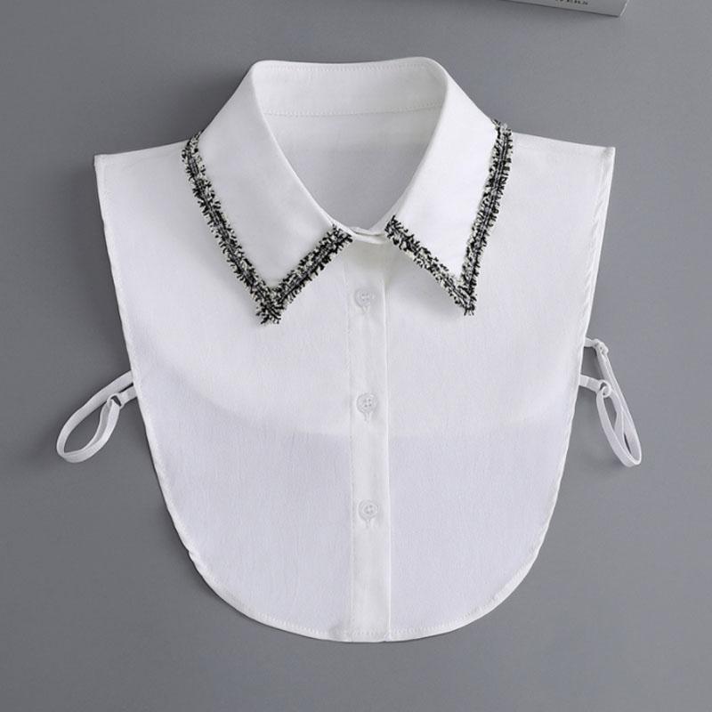 New Fake Victorian Stand Up Collar White Black Lace Collars Detachable For Women Blouse Lapel Shirt False Collar Woman