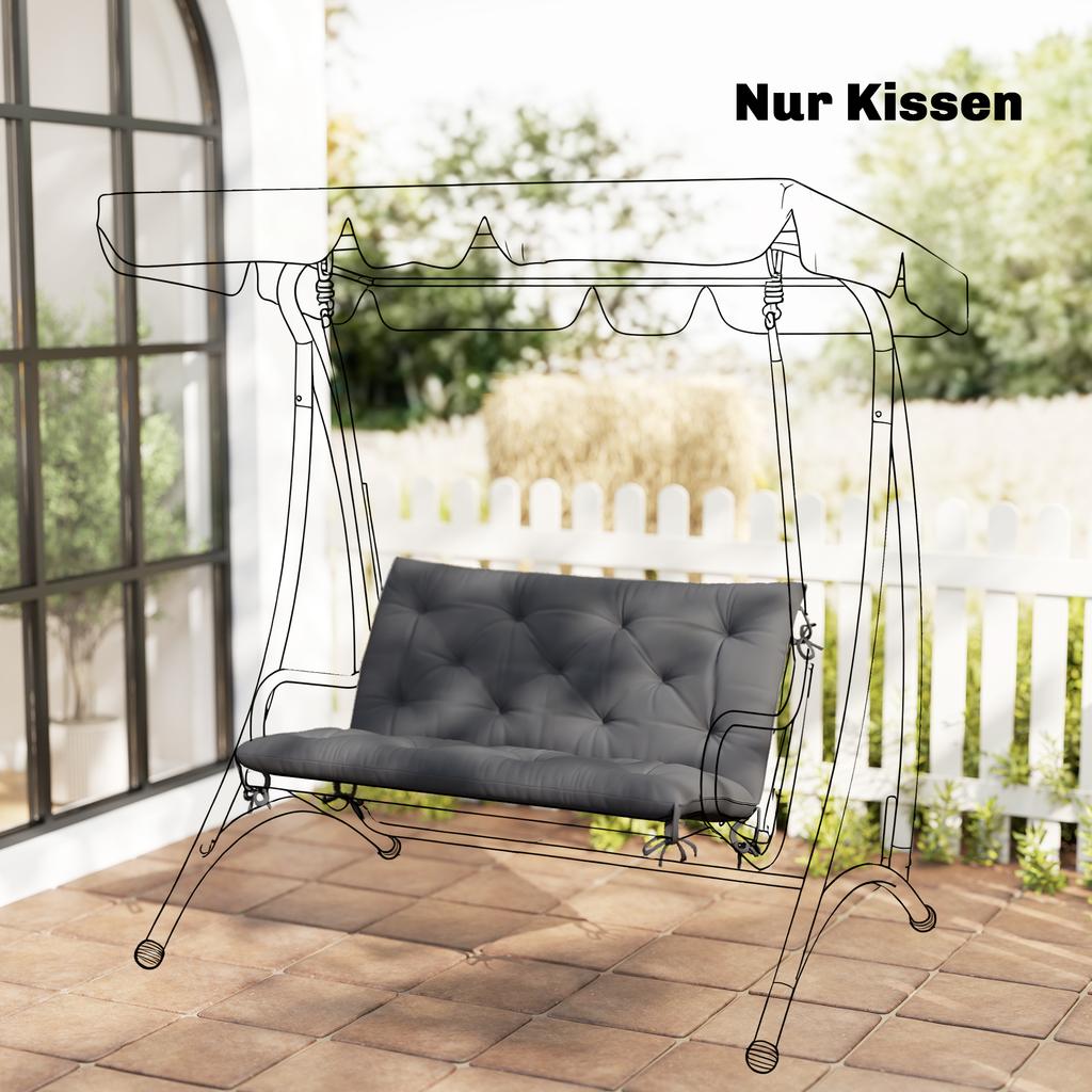 Bench Cushion Water-Repellent Seat Cushion Backrest Cushion 100 x 98 x 8 cm Dark Gray Garden Bench Hollywood Swing