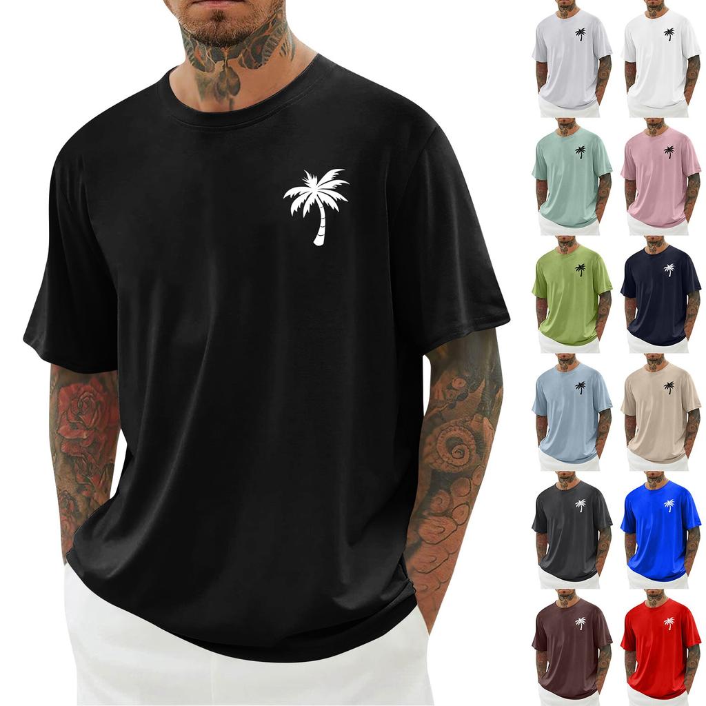 Men's Hawaii Printed T-Shirt Men's Loose Casual Short Sleeve Top
