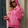 Женская свободная флисовая толстовка с капюшоном на полумолнии, зимний пуловер из шерпы, толстовки с длинными рукавами и карманами, удобная теплая верхняя одежда для женщин