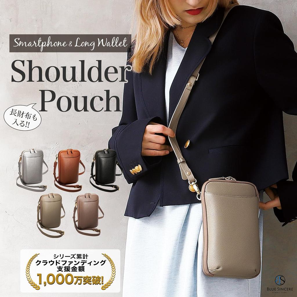 Наплечная сумка для смартфона, в которую можно положить длинную оригинальную водонепроницаемую сумку-сакош, плечевую сумку с молнией YKK, MP5, [BLUE SINCERE], кошелек, кожа, водоотталкивающая, большая,